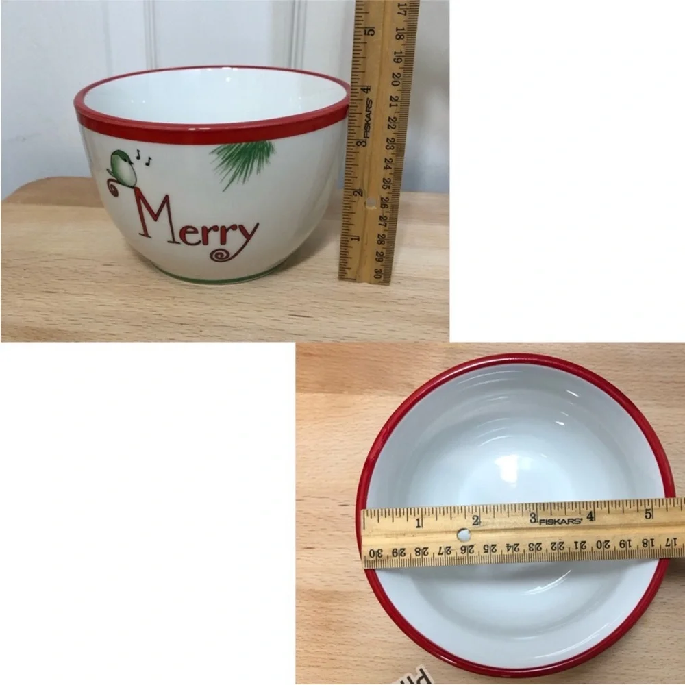 Everyday White‎ Porcelain Holiday Christmas Serving Nesting Bowls Set If 3
